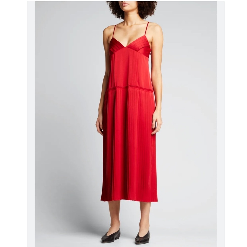 Rebecca Taylor Red Sateen Slip Dress.